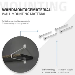 2er Set Wandkonsole Regalhalterung 2x 220 x 180 mm Weiß aus Stahl ML-Design