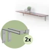 2er Set Wandkonsole Regalhalterung 2x 250 x 145 mm Grau aus Stahl ML-Design