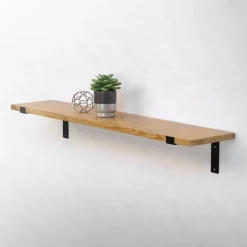 2er Set Wandkonsole Regalhalterung 2x 250 x 145 mm Schwarz aus Stahl ML-Design