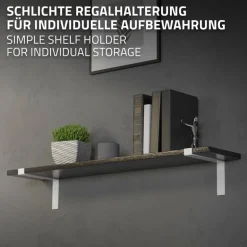 2er Set Wandkonsole Regalhalterung 2x 250 x 145 mm Weiß aus Stahl ML-Design