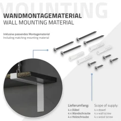 2er Set Wandkonsole Regalhalterung 2x 250 x 145 mm Weiß aus Stahl ML-Design