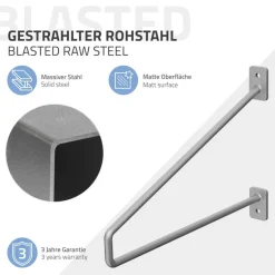 2er Set Wandkonsole Regalhalterung 2x 265 x 180 mm Grau aus Stahl ML-Design
