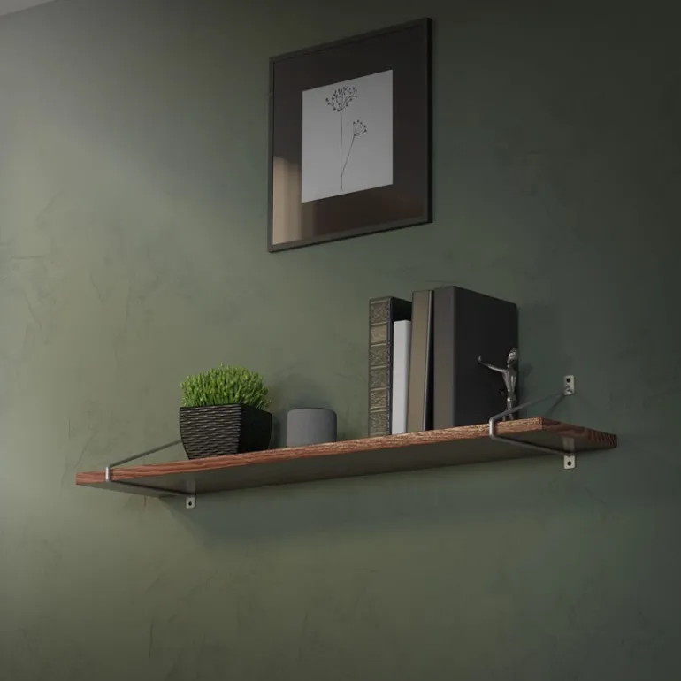 2er Set Wandkonsole Regalhalterung 2x 265 x 180 mm Grau aus Stahl ML-Design