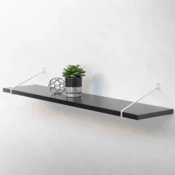 2er Set Wandkonsole Regalhalterung 2x 265 x 180 mm Weiß aus Stahl ML-Design
