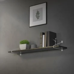 2er Set Wandkonsole Regalhalterung 2x 265 x 180 mm Weiß aus Stahl ML-Design