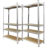2er Set Werkstattregal silber, 160x80x40 cm, aus MDF und Metall, bis 320 kg