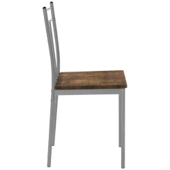 Essgruppe für 4 Personen 5-teilig mit Esstisch und 4 Stühlen Braun aus Holz ML-Design