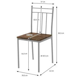 Essgruppe für 4 Personen 5-teilig mit Esstisch und 4 Stühlen Braun aus Holz ML-Design