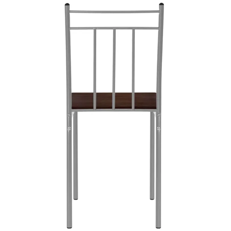 Essgruppe für 4 Personen 5-teilig mit Esstisch und 4 Stühlen Dunkelbraun aus Holz ML-Design