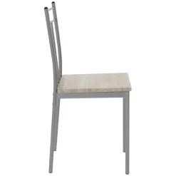 Essgruppe für 4 Personen 5-teilig mit Esstisch und 4 Stühlen Eiche hell aus Holz ML-Design