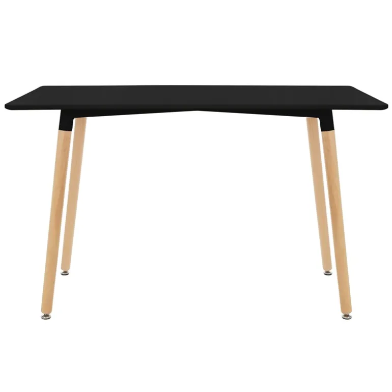 Esstisch aus Holz 120x70 cm Matt Schwarz Esszimmertisch für 4-6 Personen ML-Design