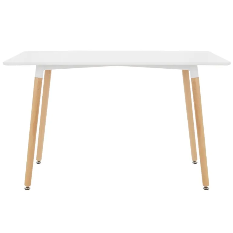 Esstisch aus Holz 120x70 cm Matt Weiß Esszimmertisch für 4-6 Personen ML-Design