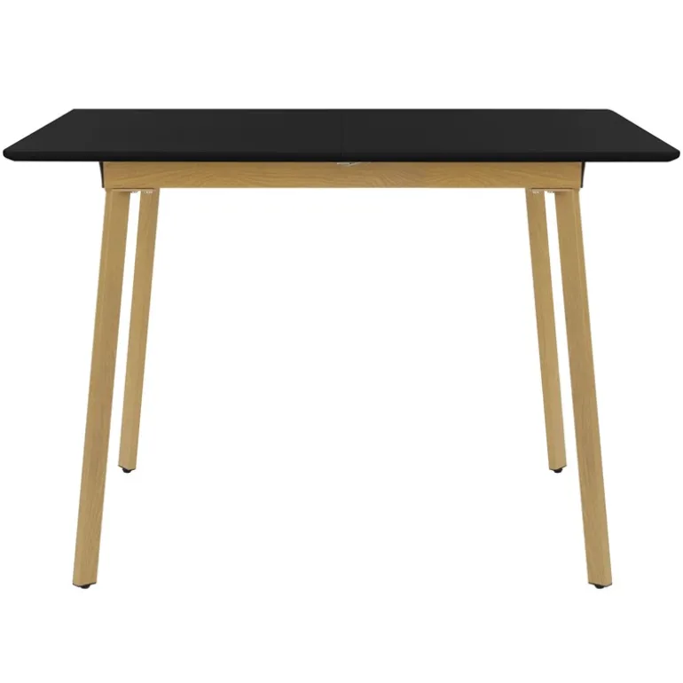 Esstisch ausziehbar in Schwarz 110-140x75 cm aus Holz Esszimmertisch für 4-6 Personen ML-Design