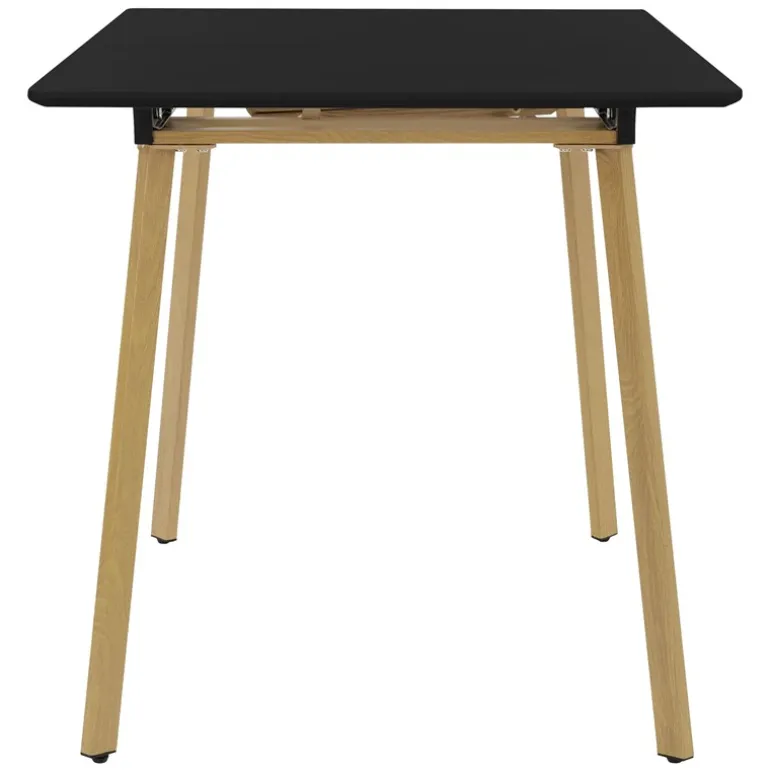 Esstisch ausziehbar in Schwarz 110-140x75 cm aus Holz Esszimmertisch für 4-6 Personen ML-Design