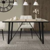 Esstisch 140x70 cm mit schwarzem Gestell für 4-6 Personen ML-Design