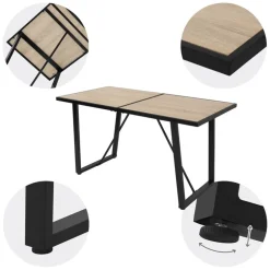 Esstisch 140x70 cm mit schwarzem Gestell für 4-6 Personen ML-Design