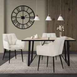 Esstisch 140x70 cm mit schwarzem Gestell für 4-6 Personen ML-Design