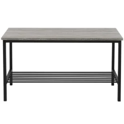 Esszimmergruppe mit Bank 4-Teilig mit Esstisch und Stühlen Eiche Grau Stahlgestell ML-Design