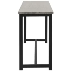 Esszimmergruppe mit 2 Bänken 3-Teilig mit Esstisch Eiche Grau Stahlgestell ML-Design