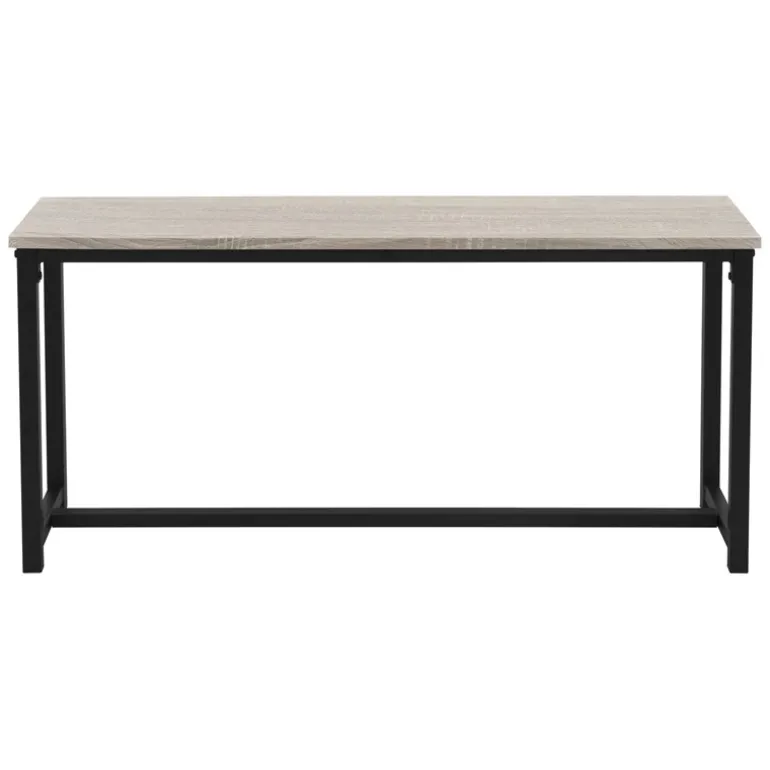 Esszimmergruppe mit 2 Bänken 3-Teilig mit Esstisch Sonoma-Eiche Stahlgestell ML-Design