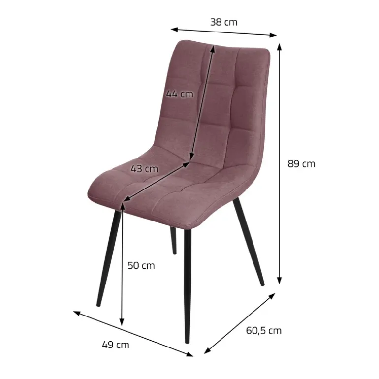 Esszimmerstühle 2er Set Altorsa Küchenstuhl mit Polyesterbezug und Stahlbeinen ML-Design