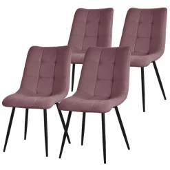 Esszimmerstühle 4er Set Altorsa Küchenstuhl mit Polyesterbezug und Stahlbeinen ML-Design