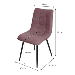 Esszimmerstühle 4er Set Altorsa Küchenstuhl mit Polyesterbezug und Stahlbeinen ML-Design