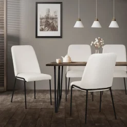 Esszimmerstühle 2er Set Beige mit Rückenlehne, Polsterstühle für Esszimmer & Küche ML-Design