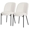 Esszimmerstühle 2er Set Beige mit Rückenlehne, Polsterstühle für Esszimmer & Küche ML-Design