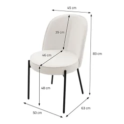 Esszimmerstühle 4er Set Beige mit Rückenlehne, Polsterstühle für Esszimmer & Küche ML-Design