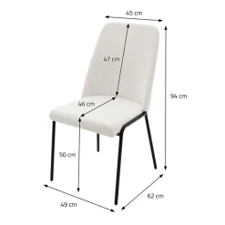 Esszimmerstühle 4er Set Beige mit Rückenlehne, Polsterstühle für Esszimmer & Küche ML-Design