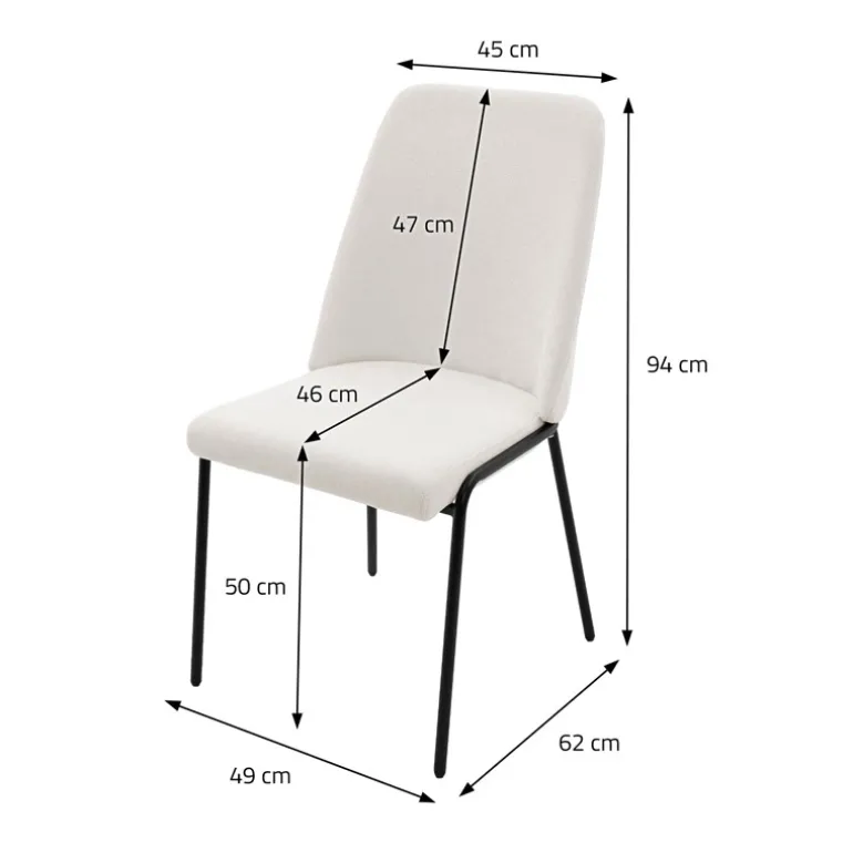 Esszimmerstühle 4er Set Beige mit Rückenlehne, Polsterstühle für Esszimmer & Küche ML-Design