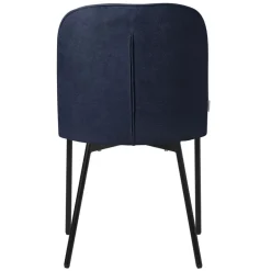 Esszimmerstühle 2er Set Dunkelblau mit Rückenlehne, Polsterstühle für Esszimmer & Küche ML-Design