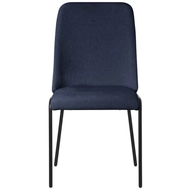 Esszimmerstühle 4er Set Dunkelblau mit Rückenlehne, Polsterstühle für Esszimmer & Küche ML-Design