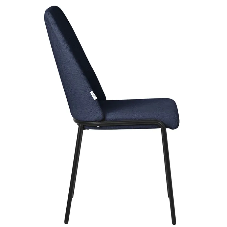 Esszimmerstühle 4er Set Dunkelblau mit Rückenlehne, Polsterstühle für Esszimmer & Küche ML-Design