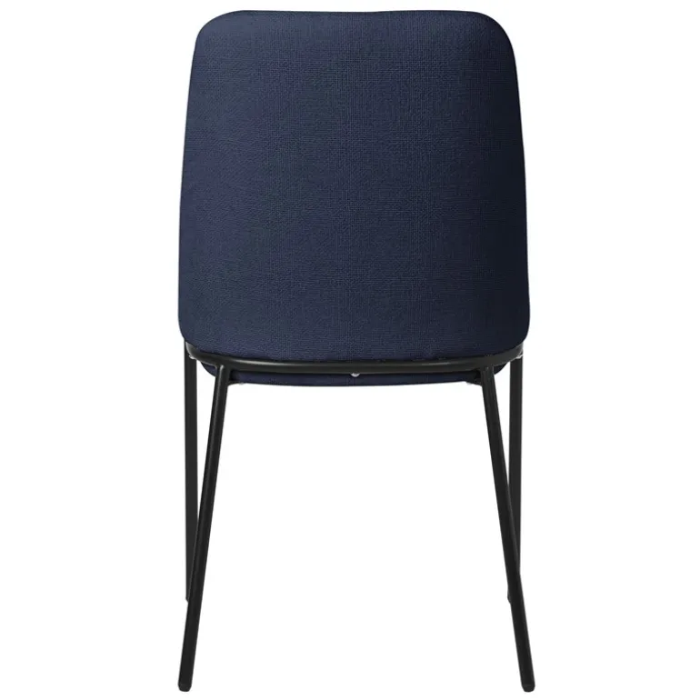 Esszimmerstühle 4er Set Dunkelblau mit Rückenlehne, Polsterstühle für Esszimmer & Küche ML-Design