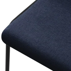 Esszimmerstühle 4er Set Dunkelblau mit Rückenlehne, Polsterstühle für Esszimmer & Küche ML-Design