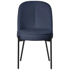 Esszimmerstühle 4er Set Dunkelblau mit Rückenlehne, Polsterstühle für Esszimmer & Küche ML-Design