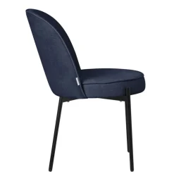 Esszimmerstühle 4er Set Dunkelblau mit Rückenlehne, Polsterstühle für Esszimmer & Küche ML-Design