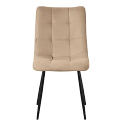 Esszimmerstühle 2er Set Hellbraun Küchenstuhl mit Polyesterbezug und Stahlbeinen ML-Design