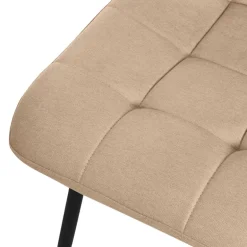 Esszimmerstühle 4er Set Hellbraun Küchenstuhl mit Polyesterbezug und Stahlbeinen ML-Design