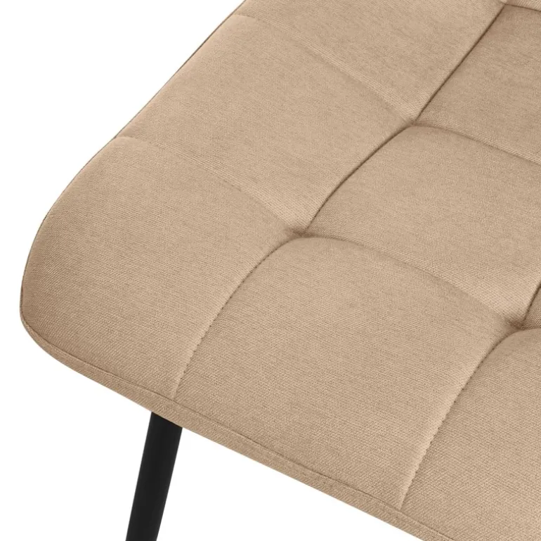 Esszimmerstühle 4er Set Hellbraun Küchenstuhl mit Polyesterbezug und Stahlbeinen ML-Design