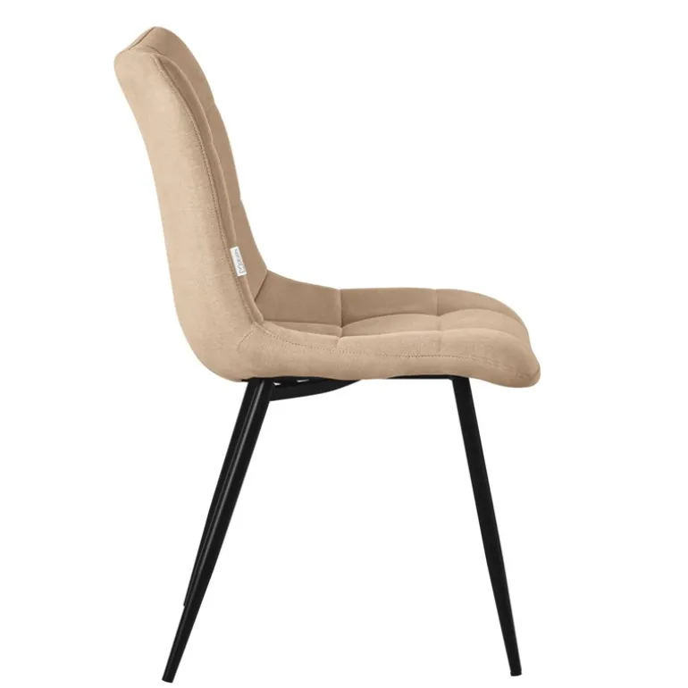 Esszimmerstühle 6er Set Hellbraun Küchenstuhl mit Polyesterbezug und Stahlbeinen ML-Design