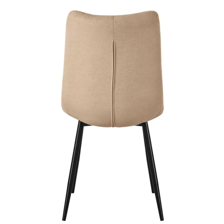 Esszimmerstühle 6er Set Hellbraun Küchenstuhl mit Polyesterbezug und Stahlbeinen ML-Design