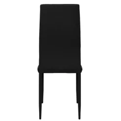 Esszimmerstühle 4er Set, Kunstleder-Bezug, Schwarz, Polsterstuhl mit Metallbeinen ML-Design