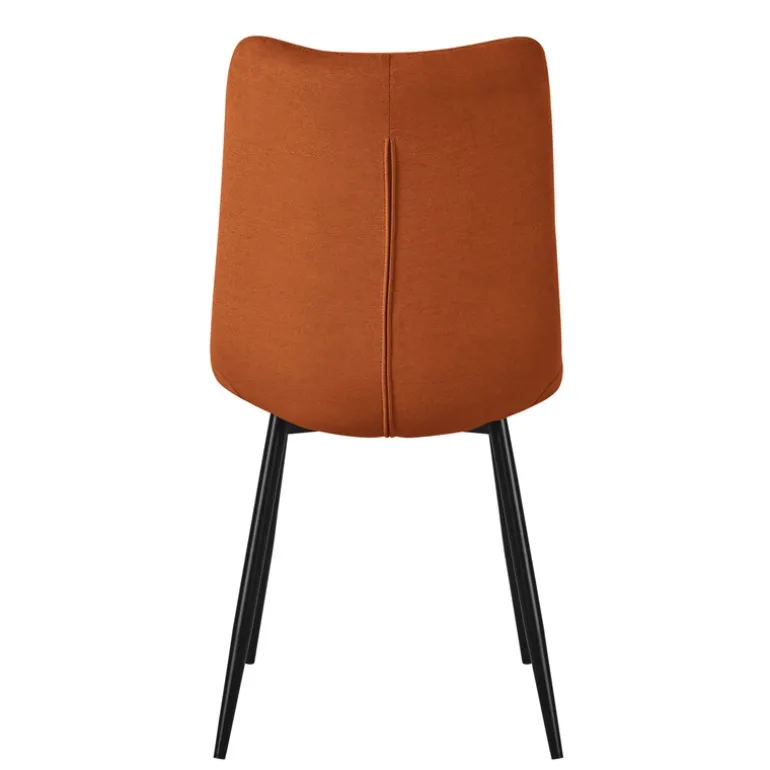 Esszimmerstühle 2er Set Orange Küchenstuhl mit Polyesterbezug und Stahlbeinen ML-Design