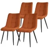 Esszimmerstühle 4er Set Orange Küchenstuhl mit Polyesterbezug und Stahlbeinen ML-Design