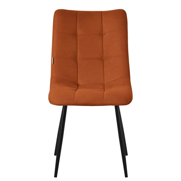Esszimmerstühle 4er Set Orange Küchenstuhl mit Polyesterbezug und Stahlbeinen ML-Design