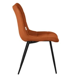 Esszimmerstühle 4er Set Orange Küchenstuhl mit Polyesterbezug und Stahlbeinen ML-Design