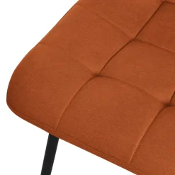 Esszimmerstühle 4er Set Orange Küchenstuhl mit Polyesterbezug und Stahlbeinen ML-Design